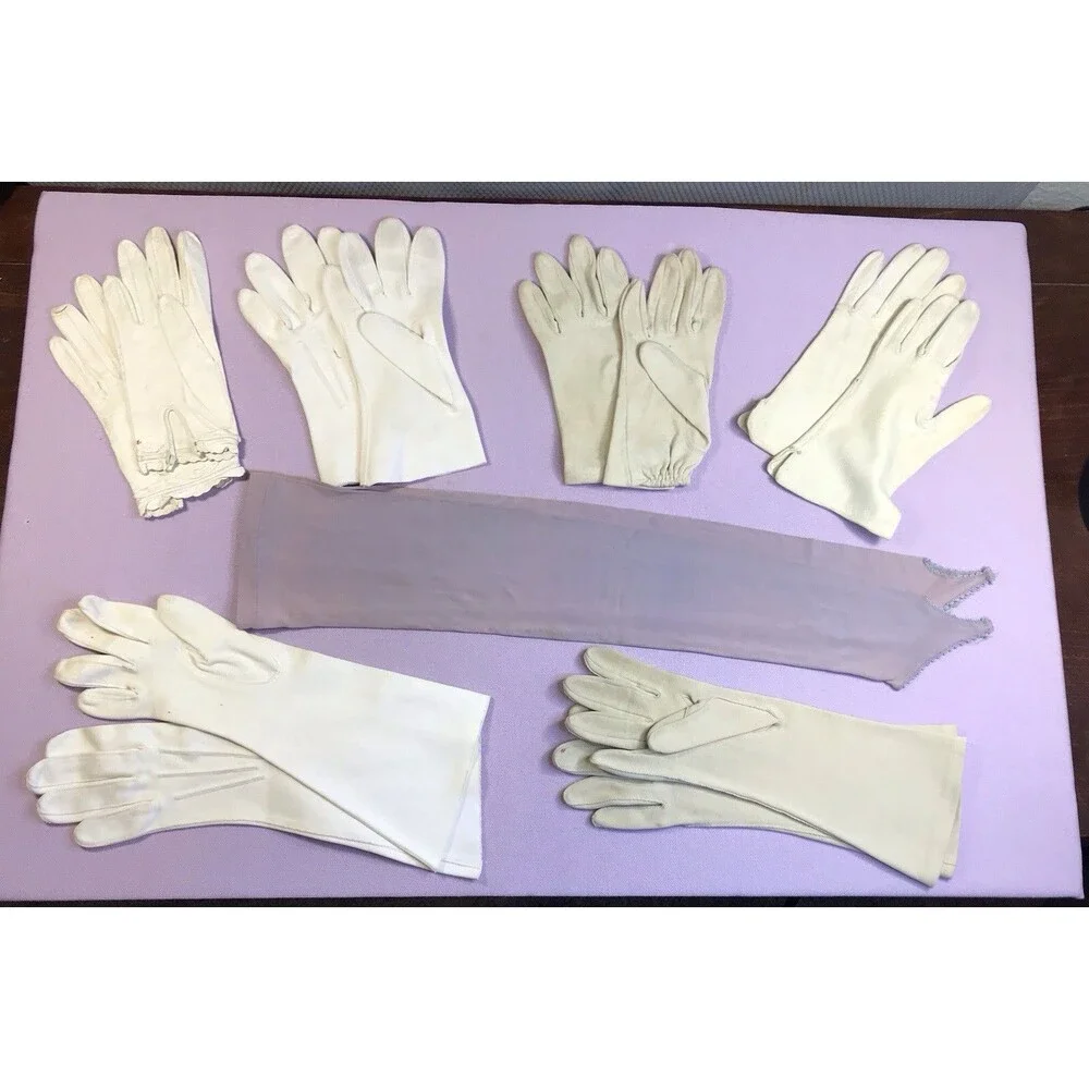 Lot Of 7 Pairs Vintage Womens Gloves